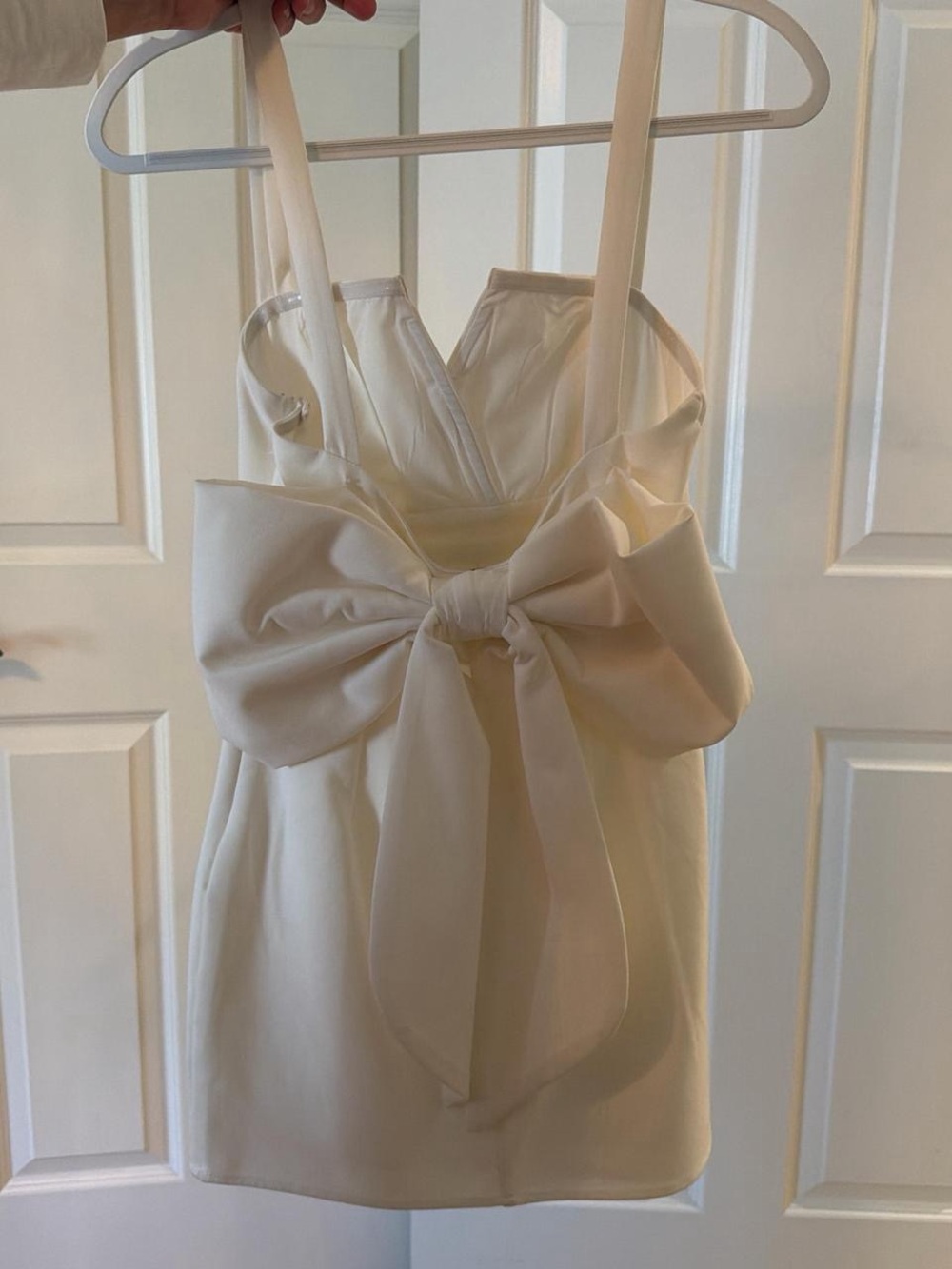 AQUA white graduation dress